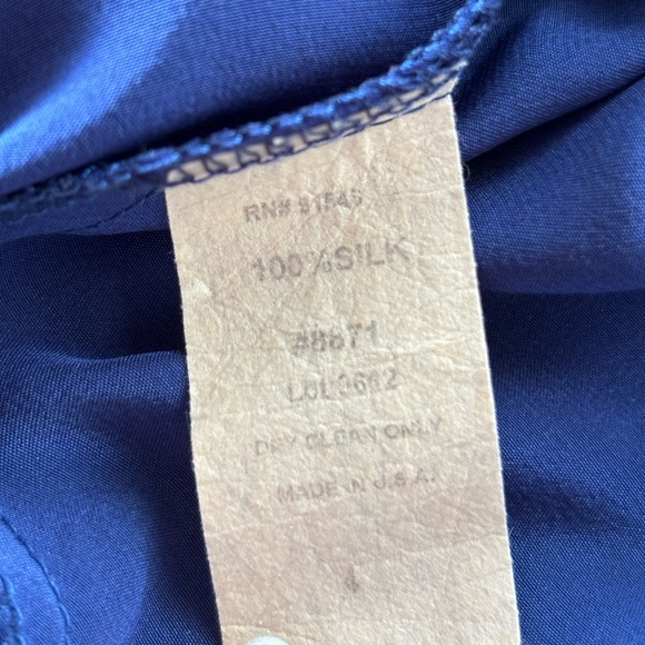 Liquid New York Blue Silk Racer Back Mini Dress Sz 4 - Picture 5 of 6